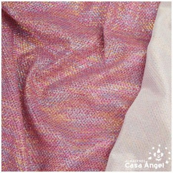 PUNTO LAMÉ ROSA SIDERAL COBRE CON GLITTER SERIE GALA 150cm