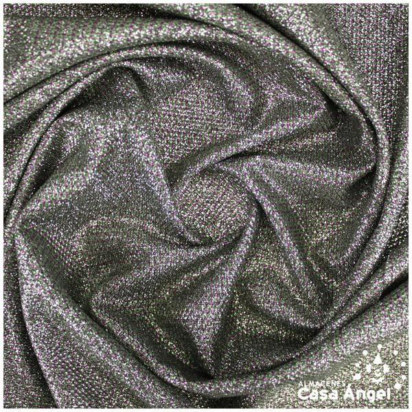 PUNTO LAMÉ VERDE Y FUCSIA CON GLITTER SERIE GALA 150cm