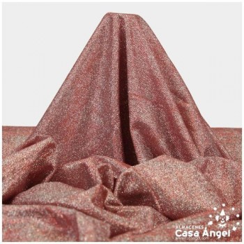 PUNTO LAMÉ ROJO PLATA CON GLITTER SERIE GALA 150cm
