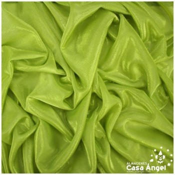 TELA DE PUNTO VERDE PISTACHO EXTRABRILLO SERIE FRAGUA 150cm