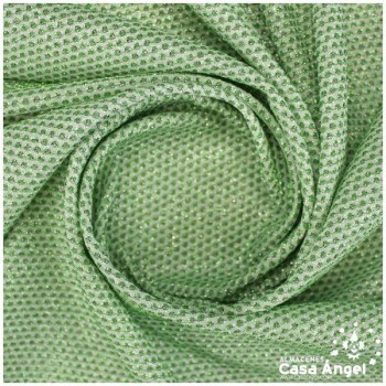 GASA LAMÉ CON ENTRETELA SERIE SANTORINI VERDE 150cm