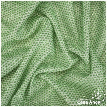 GASA LAMÉ CON ENTRETELA SERIE SANTORINI VERDE 150cm
