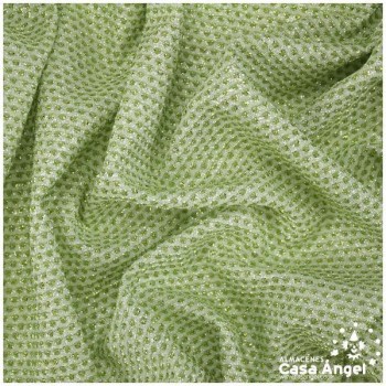 GASA LAMÉ CON ENTRETELA SERIE SANTORINI PISTACHO 150cm