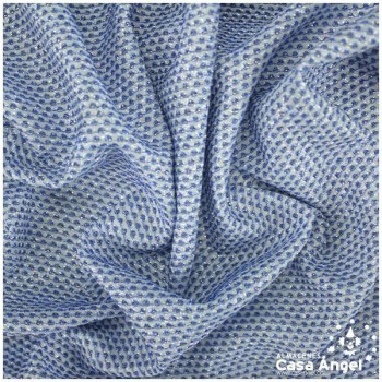 GASA LAMÉ CON ENTRETELA SERIE SANTORINI AZUL 150cm