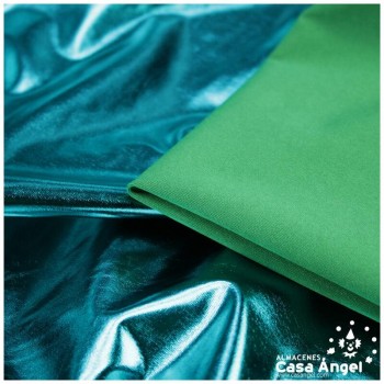 TELA ELÁSTICA FOIL TURQUESA EXTRABRILLANTE SERIE NIRVANA 150cm