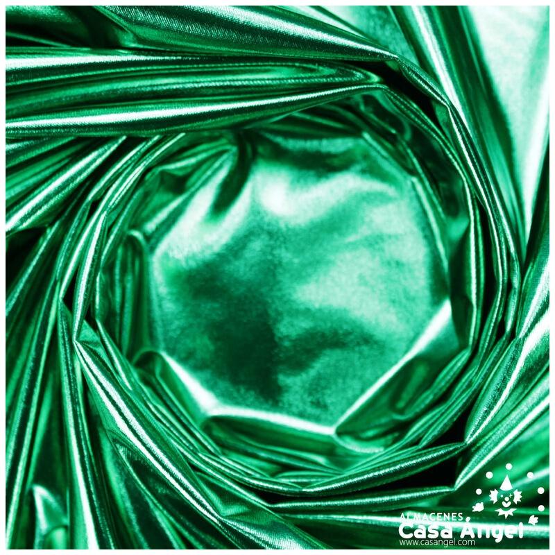 TELA ELÁSTICA FOIL VERDE EXTRABRILLANTE SERIE NIRVANA 150cm