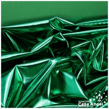 TELA ELÁSTICA FOIL VERDE EXTRABRILLANTE SERIE NIRVANA 150cm