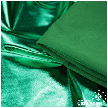 TELA ELÁSTICA FOIL VERDE EXTRABRILLANTE SERIE NIRVANA 150cm