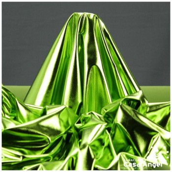 TELA ELÁSTICA FOIL VERDE LIMA EXTRABRILLANTE SERIE NIRVANA 150cm