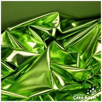 TELA ELÁSTICA FOIL VERDE LIMA EXTRABRILLANTE SERIE NIRVANA 150cm