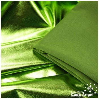 TELA ELÁSTICA FOIL VERDE LIMA EXTRABRILLANTE SERIE NIRVANA 150cm