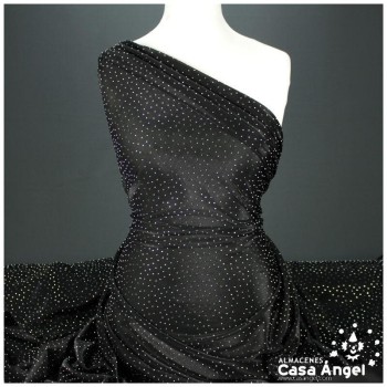 PUNTO GASA NEGRO LAMÉ CON ROCALLA SERIE BÓVEDA 140cm