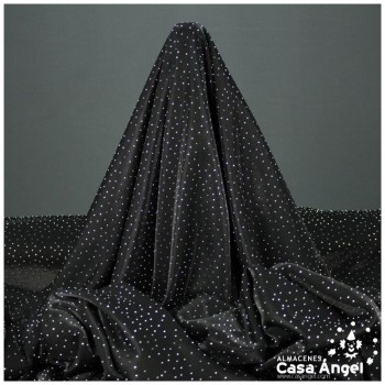 PUNTO GASA NEGRO LAMÉ CON ROCALLA SERIE BÓVEDA 140cm