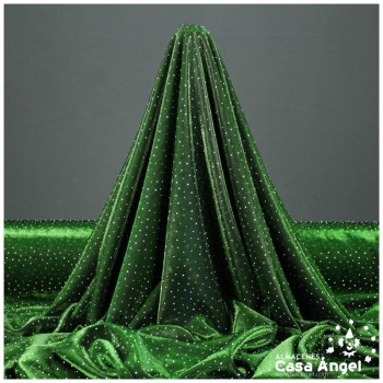 PUNTO GASA VERDE LAMÉ CON ROCALLA SERIE BÓVEDA 140cm