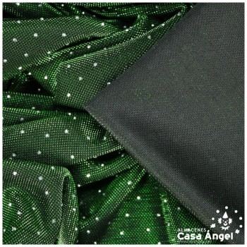 PUNTO GASA VERDE LAMÉ CON ROCALLA SERIE BÓVEDA 140cm