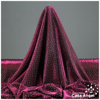 PUNTO GASA MORADO LAMÉ CON ROCALLA SERIE BÓVEDA 140cm