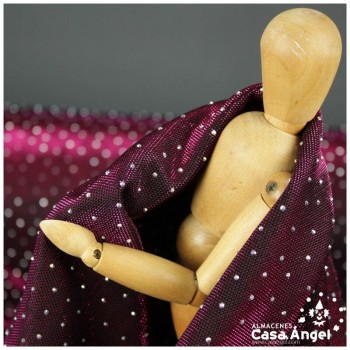 PUNTO GASA MORADO LAMÉ CON ROCALLA SERIE BÓVEDA 140cm
