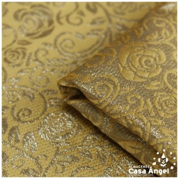 BROCADO DORADO CON FILIGRANAS Y FLORES SERIE ZAHIR 150cm
