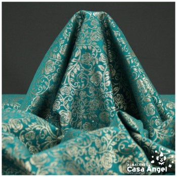 BROCADO VERDE CON FILIGRANAS Y FLORES SERIE ZAHIR 150cm