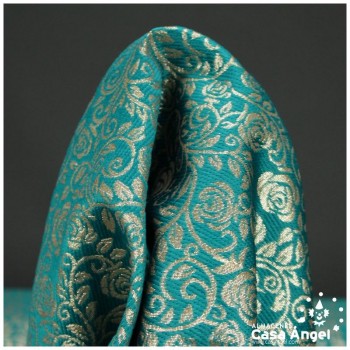 BROCADO VERDE CON FILIGRANAS Y FLORES SERIE ZAHIR 150cm