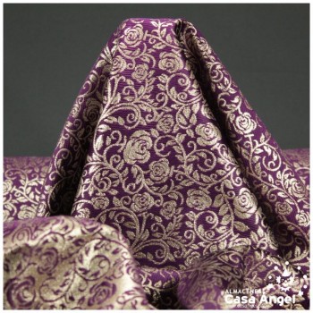 BROCADO MORADO CON FILIGRANAS Y FLORES SERIE ZAHIR 150cm