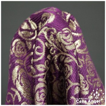 BROCADO MORADO CON FILIGRANAS Y FLORES SERIE ZAHIR 150cm