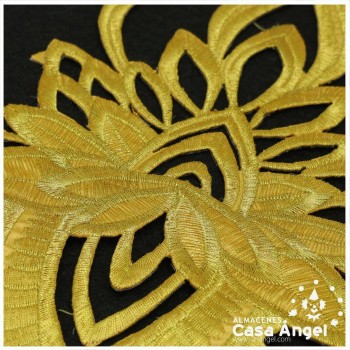 APLICACIÓN ECLESIÁSTICA BORDADA HOJAS ORO 30X17cm