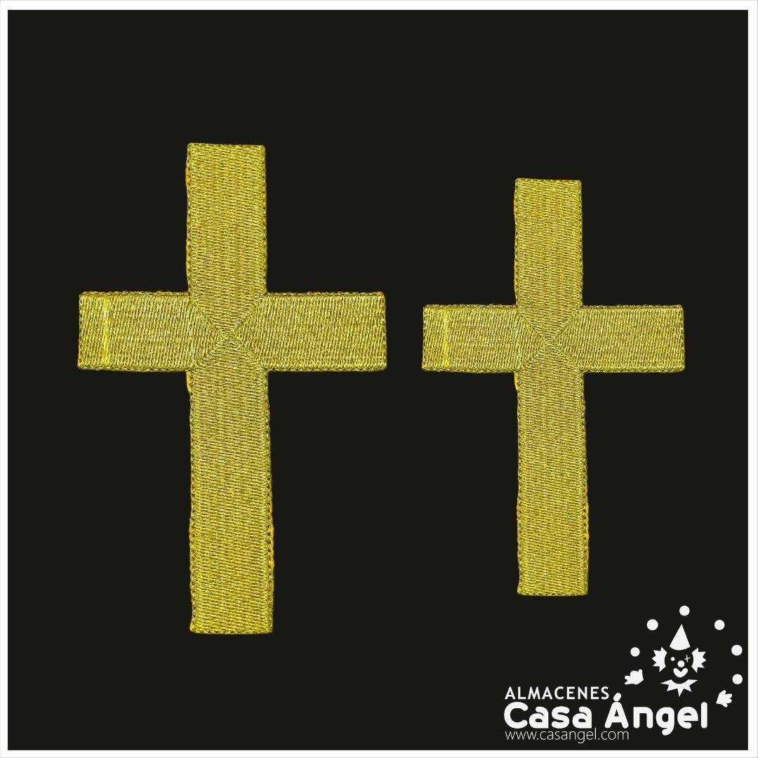 APLICACIÓN ECLESIÁSTICA CRUZ BORDADA COLOR ORO TERMOADHESIVA