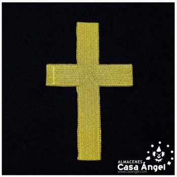 APLICACIÓN ECLESIÁSTICA CRUZ BORDADA COLOR ORO TERMOADHESIVA