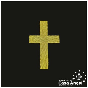 APLICACIÓN ECLESIÁSTICA CRUZ BORDADA COLOR ORO TERMOADHESIVA