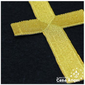 APLICACIÓN ECLESIÁSTICA CRUZ BORDADA COLOR ORO TERMOADHESIVA