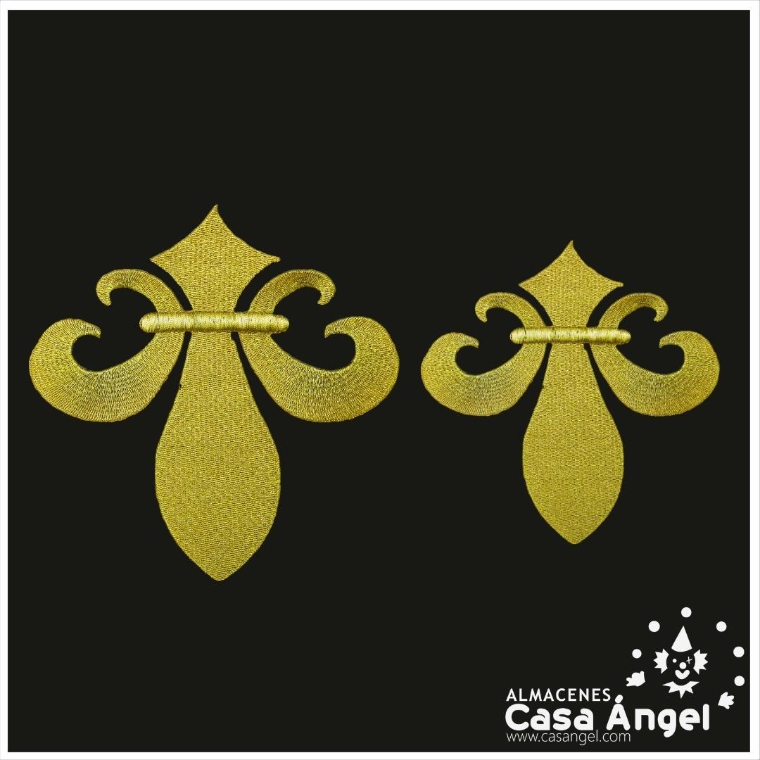 APLICACIÓN ECLESIÁSTICA FLOR DE LIS COLOR ORO TERMOADHESIVA