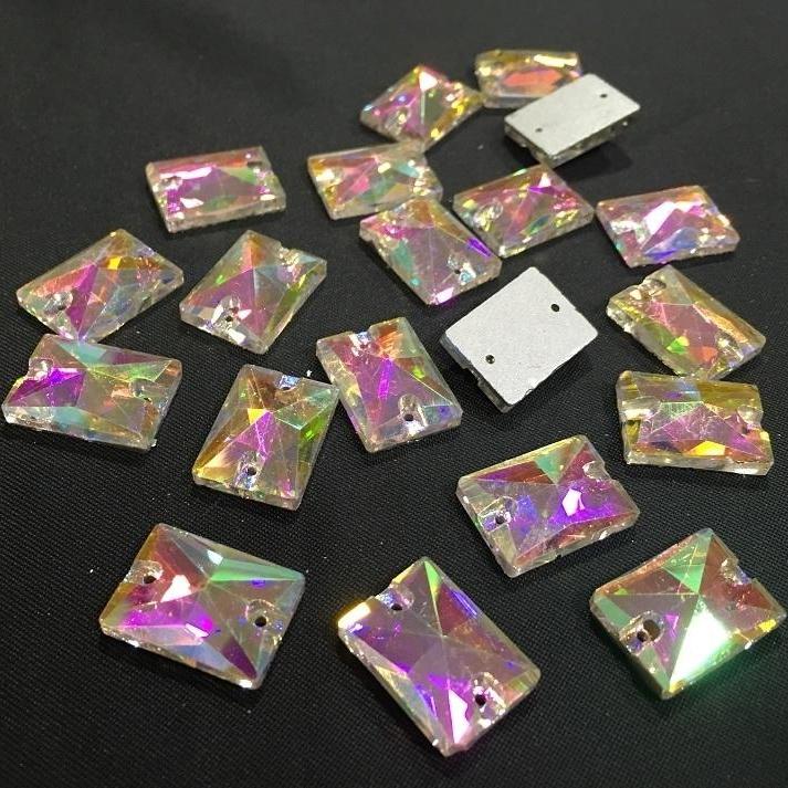 Piedras de cristal cuadradas para coser y coser de 16 mm 18 unidades 