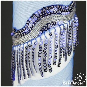 FLECOS DE LENTEJUELAS RIBETE EN ONDAS CON SOPORTE DE TUL 85mm