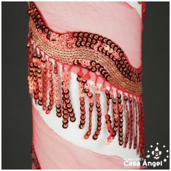 FLECOS DE LENTEJUELAS RIBETE EN ONDAS CON SOPORTE DE TUL 85mm
