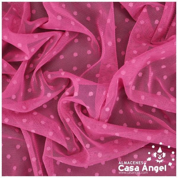 TUL CON TOPO SERIE PLUMETI FUCSIA 150cm