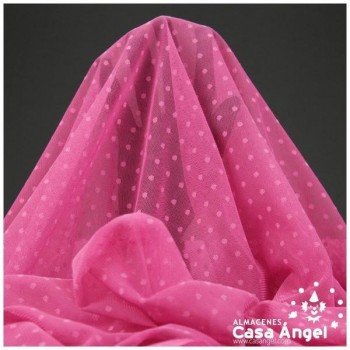 TUL CON TOPO SERIE PLUMETI FUCSIA 150cm