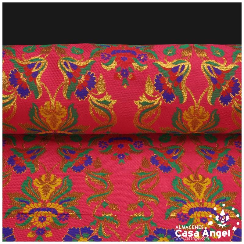 BROCADO ECLÉCTICO FUCSIA CON MOTIVO VICTORIANO DE FLORES SERIE ZATE 150cm