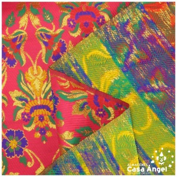 BROCADO ECLÉCTICO FUCSIA CON MOTIVO VICTORIANO DE FLORES SERIE ZATE 150cm