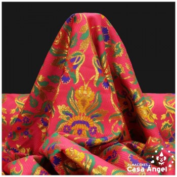 BROCADO ECLÉCTICO FUCSIA CON MOTIVO VICTORIANO DE FLORES SERIE ZATE 150cm