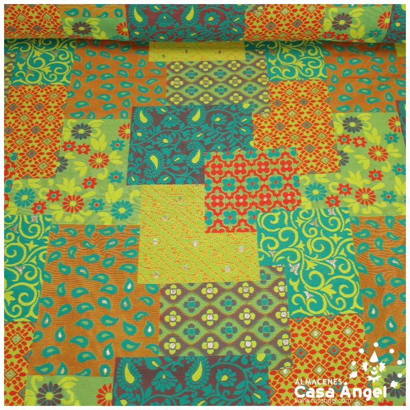 BROCADO PATCHWORK VERDE SERIE KIRUTO 150cm