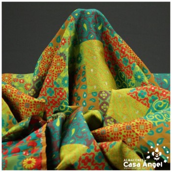 BROCADO PATCHWORK VERDE SERIE KIRUTO 150cm