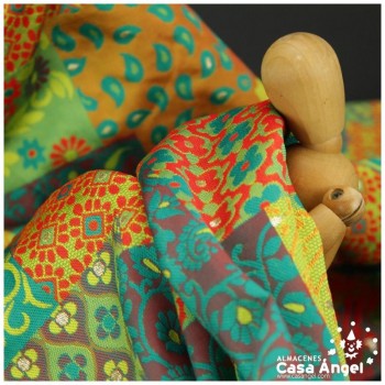 BROCADO PATCHWORK VERDE SERIE KIRUTO 150cm