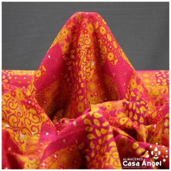 BROCADO PATCHWORK NARANJA SERIE KIRUTO 150cm