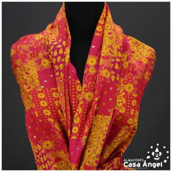 BROCADO PATCHWORK NARANJA SERIE KIRUTO 150cm
