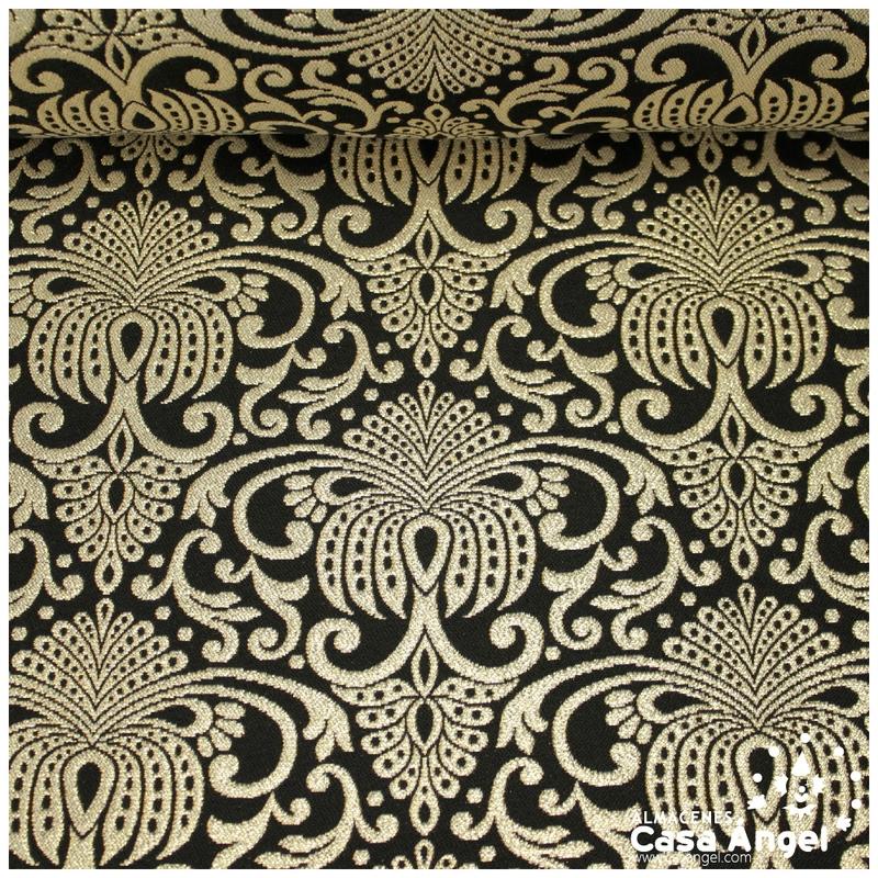TEJIDO BROCADO NEGRO Y ORO ALTAMIRA POLIÉSTER 280cm