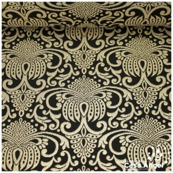 TEJIDO BROCADO NEGRO Y ORO ALTAMIRA POLIÉSTER 280cm