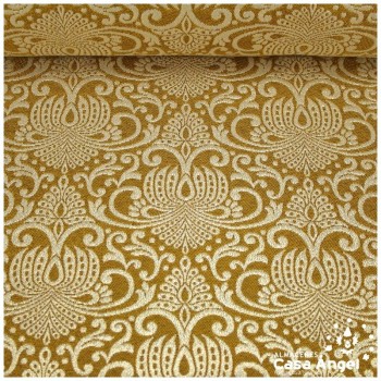 TEJIDO BROCADO OCRE Y ORO ALTAMIRA POLIÉSTER 280cm