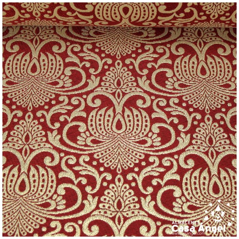 TEJIDO BROCADO RUBÍ Y ORO ALTAMIRA POLIÉSTER 280cm
