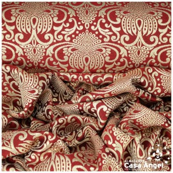TEJIDO BROCADO RUBÍ Y ORO ALTAMIRA POLIÉSTER 280cm